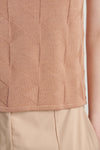 Blush beige knit textured tank top