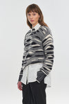 Ivory & black extra fine merino pullover