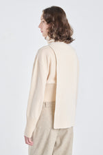 Ivory merino turtleneck shawl