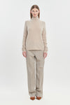 Beige premium cashmere turtleneck