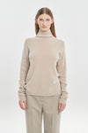 Beige premium cashmere turtleneck