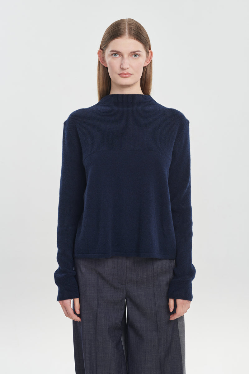 Midnight navy premium cashmere pullover