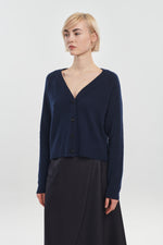 Midnight navy premium cashmere cardigan