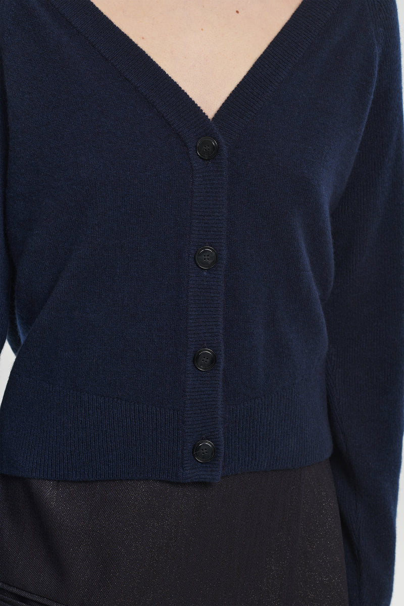 Midnight navy premium cashmere cardigan