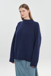 Navy extra fine merino chunky sweater