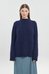 Navy extra fine merino chunky sweater