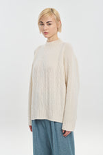 Light ivory extra fine merino chunky sweater