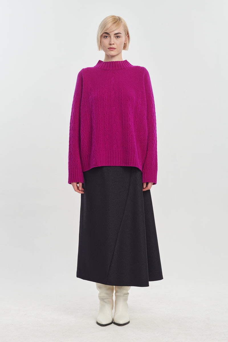 Magenta extra fine merino chunky sweater