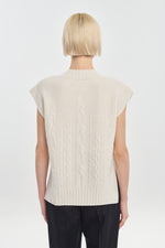 Light ivory extra fine merino vest