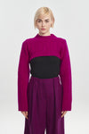 Magenta extra fine merino crop top