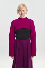 Magenta extra fine merino crop top