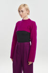 Magenta extra fine merino crop top