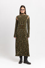 Green mix dress with cutouts