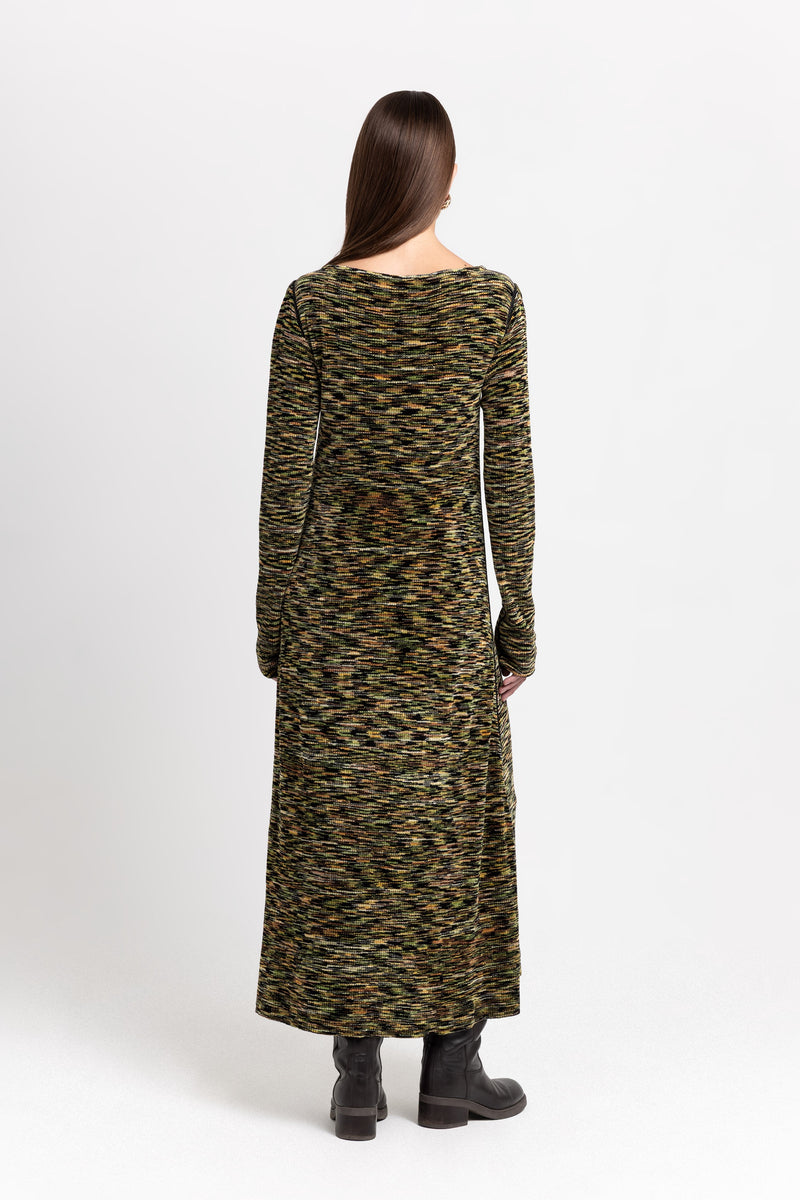 Green mix dress with cutouts