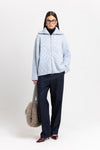 Cloud blue merino blend unisex chunky cardigan