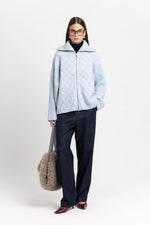 Cloud blue merino blend unisex chunky cardigan