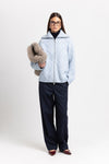 Cloud blue merino blend unisex chunky cardigan