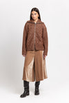 Toffee brown merino blend unisex chunky cardigan
