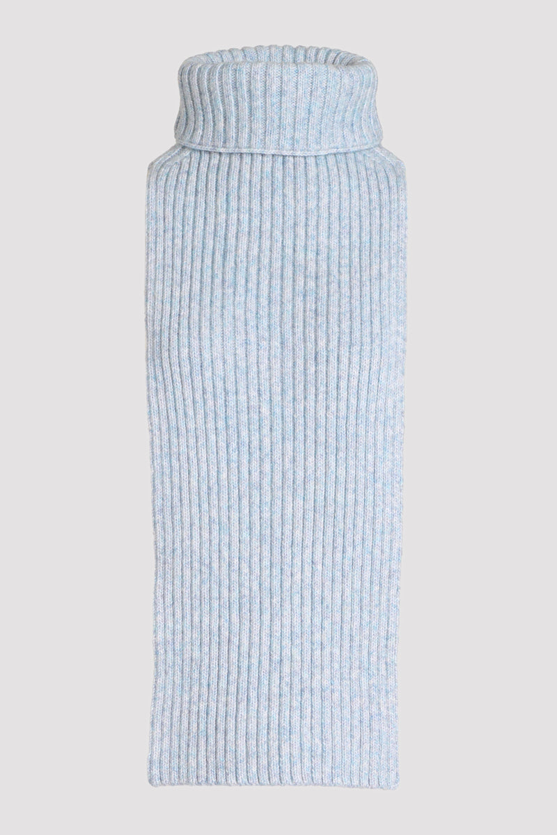 Cloud blue merino blend unisex chunky neck warmer