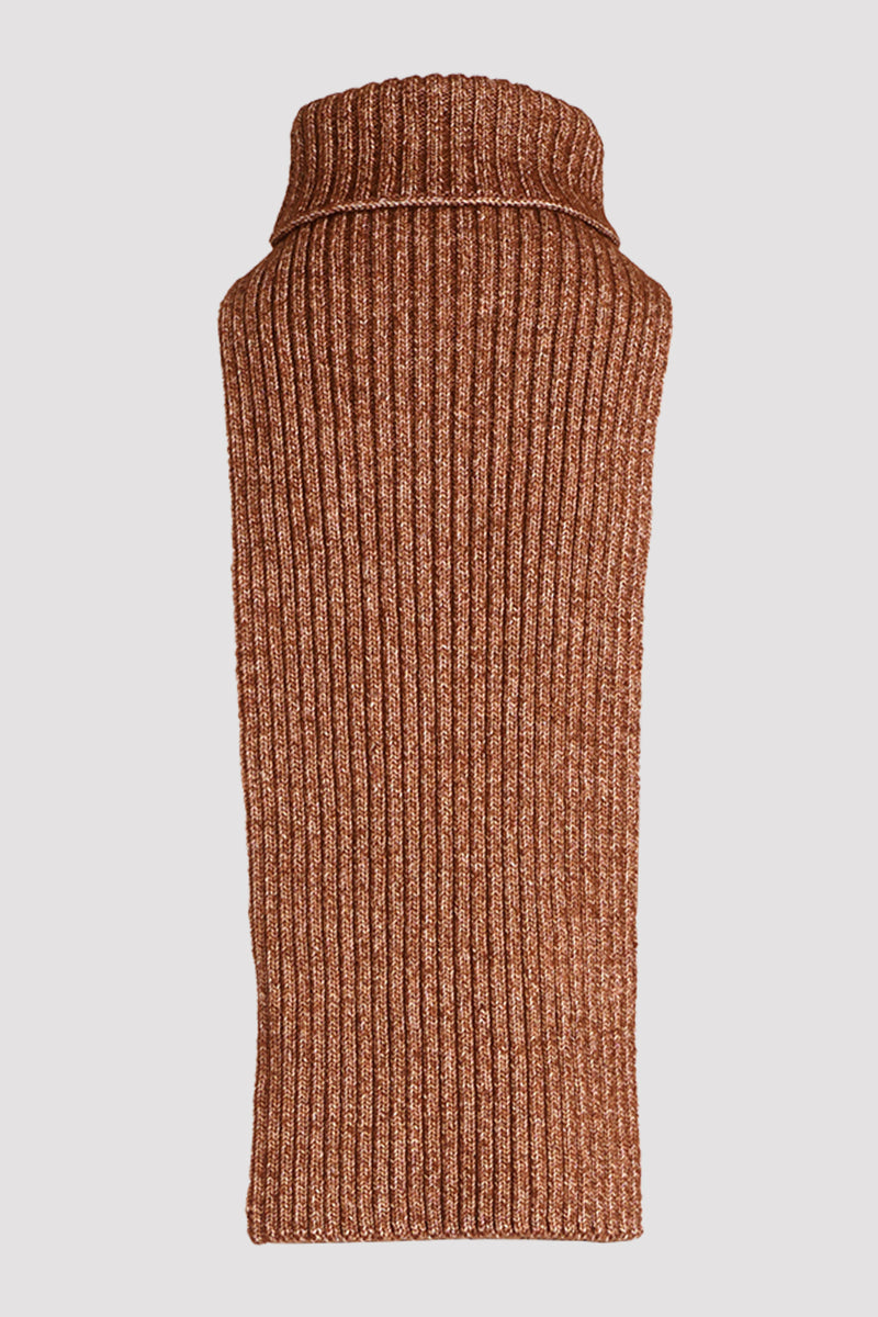 Toffee brown merino blend unisex chunky neck warmer