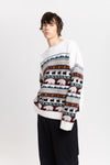 Light mix fine merino unisex holiday jacquard pullover