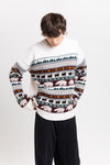 Light mix fine merino unisex holiday jacquard pullover