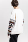 Light mix fine merino unisex holiday jacquard pullover