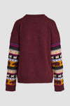 Dark mix fine merino unisex holiday jacquard pullover