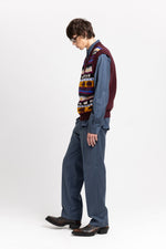 Dark mix fine merino unisex holiday jacquard vest