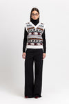 Light mix fine merino unisex holiday jacquard vest