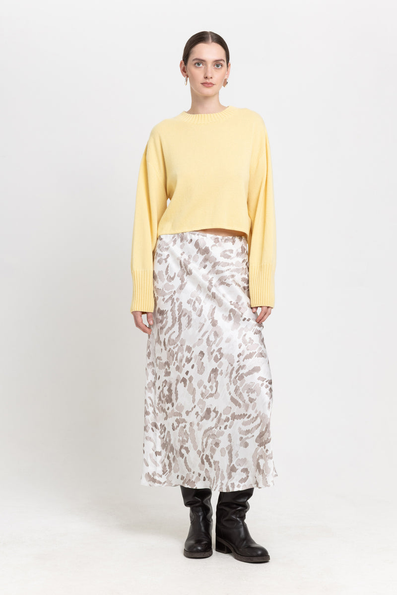 Daffodil yellow cashmere cropped pullover