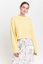 Daffodil yellow cashmere cropped pullover