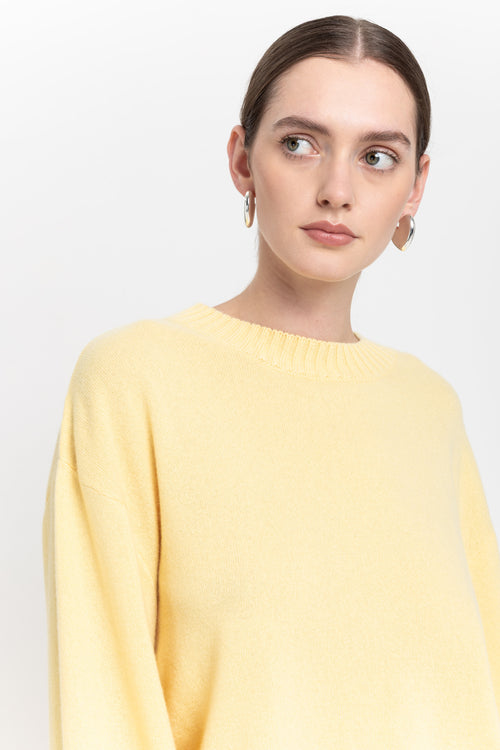 Daffodil yellow cashmere cropped pullover