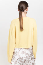 Daffodil yellow cashmere cropped pullover