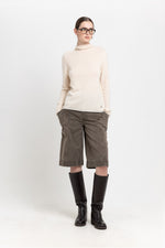 Pearl with grey dawn cashmere lightweight turtleneck