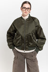 Dark green econyl satin bomber