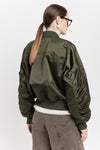 Dark green econyl satin bomber