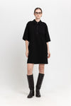 Black with grey stripes bistretch dress