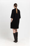 Black with grey stripes bistretch dress