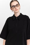 Black with grey stripes bistretch dress