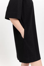 Black with grey stripes bistretch dress