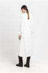 Off white elastic crepe wrap dress