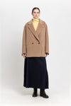 Camel plush superfine wool relaxed short coat