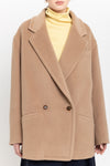 Camel plush superfine wool relaxed short coat
