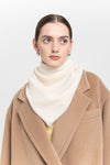 Pearl white & grey dawn cashmere triangle scarf