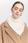 Pearl white & grey dawn cashmere triangle scarf