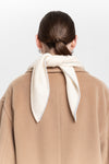 Pearl white & grey dawn cashmere triangle scarf