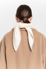 Pearl white & grey dawn cashmere triangle scarf