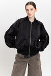 Black satin nylon bomber