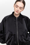 Black satin nylon bomber